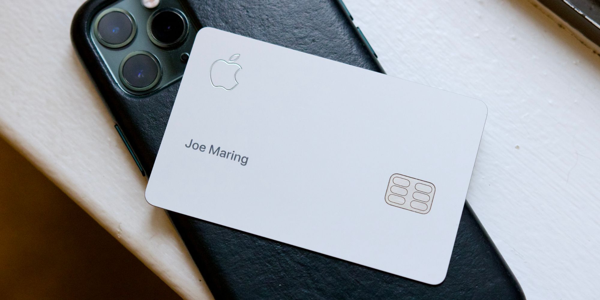 Apple Card on top of an iPhone
