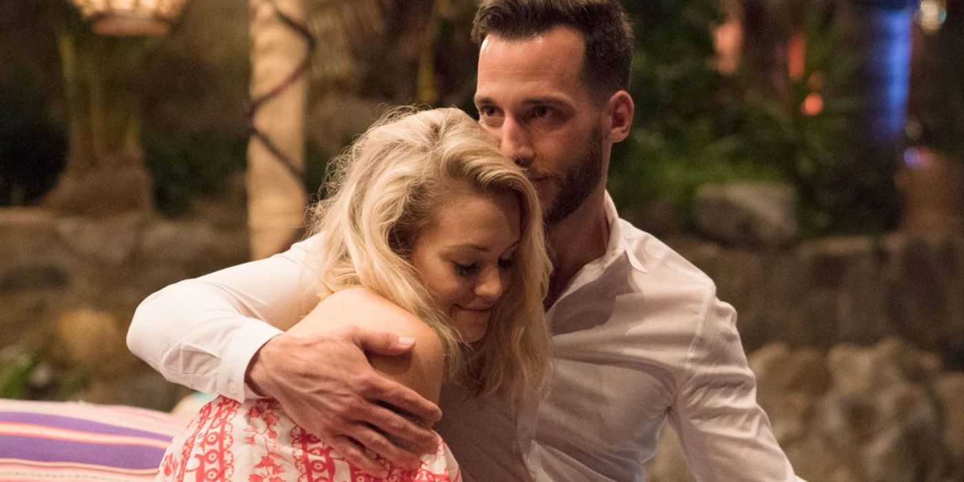 Benoit and Jenna hugging on Bachelor In Paradise