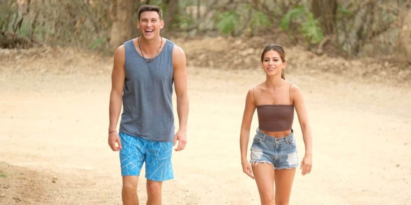 Blake H. and Kristina walking on the beach of Paradise on Bachelor In Paradise