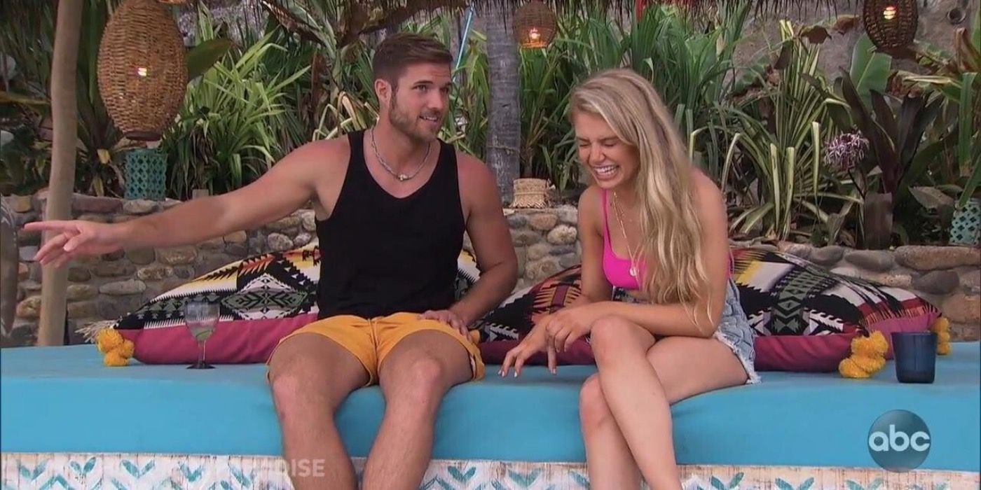 Jordan Kimball and Demi Burnett laughing in Bachelor In Paradise