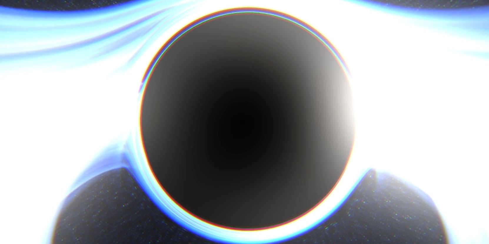 Screenshot from a VR video about falling into a black hole