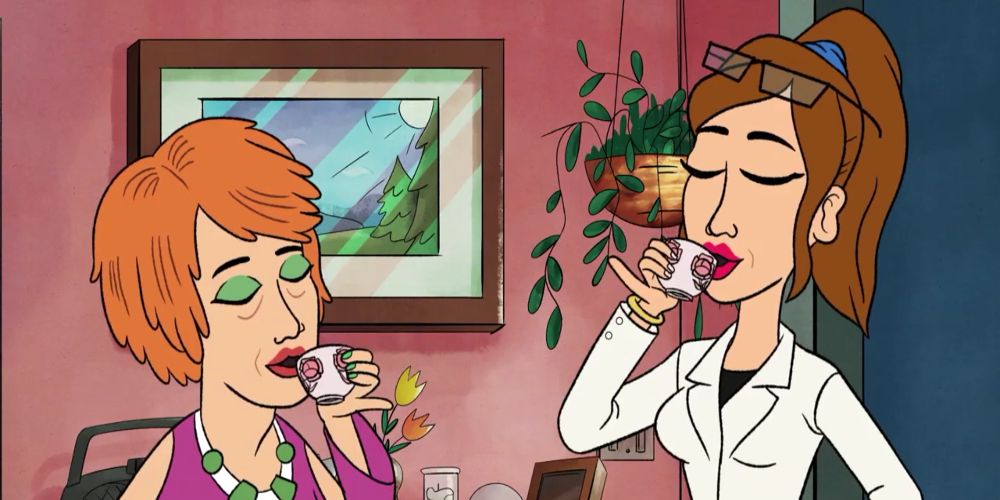 Betty and Crystalynn drink cocktails on Bless the Harts