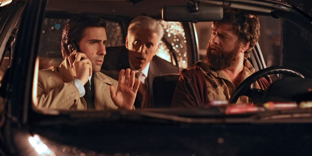 Jonathan, George, and Ray argue in a car on Bored to Death