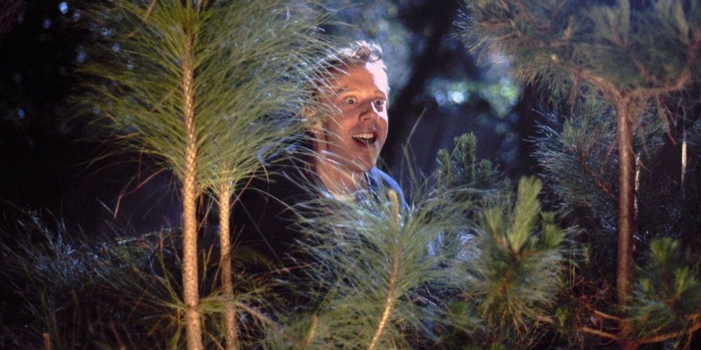Buck lurks in the woods with a creepy face in Chuck &amp; Buck
