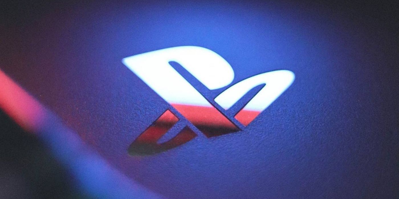 PlayStation Logo Close-Up Reflection
