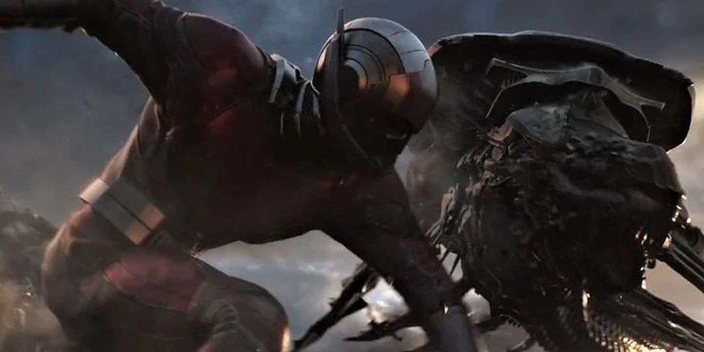Giant-Man punching a Leviathan in Avengers Endgame