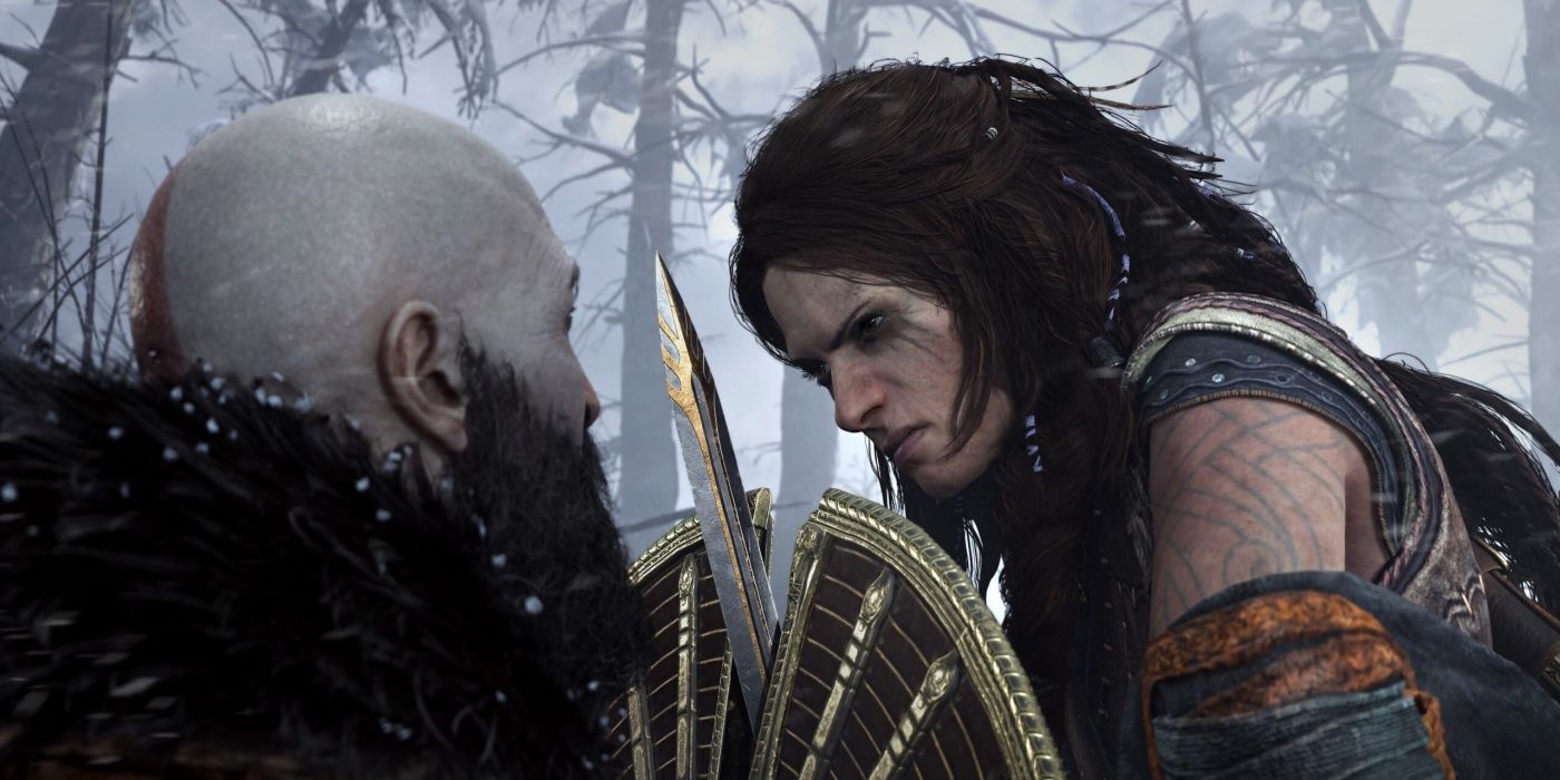 Freya attacking Kratos in god of war ragnarok.