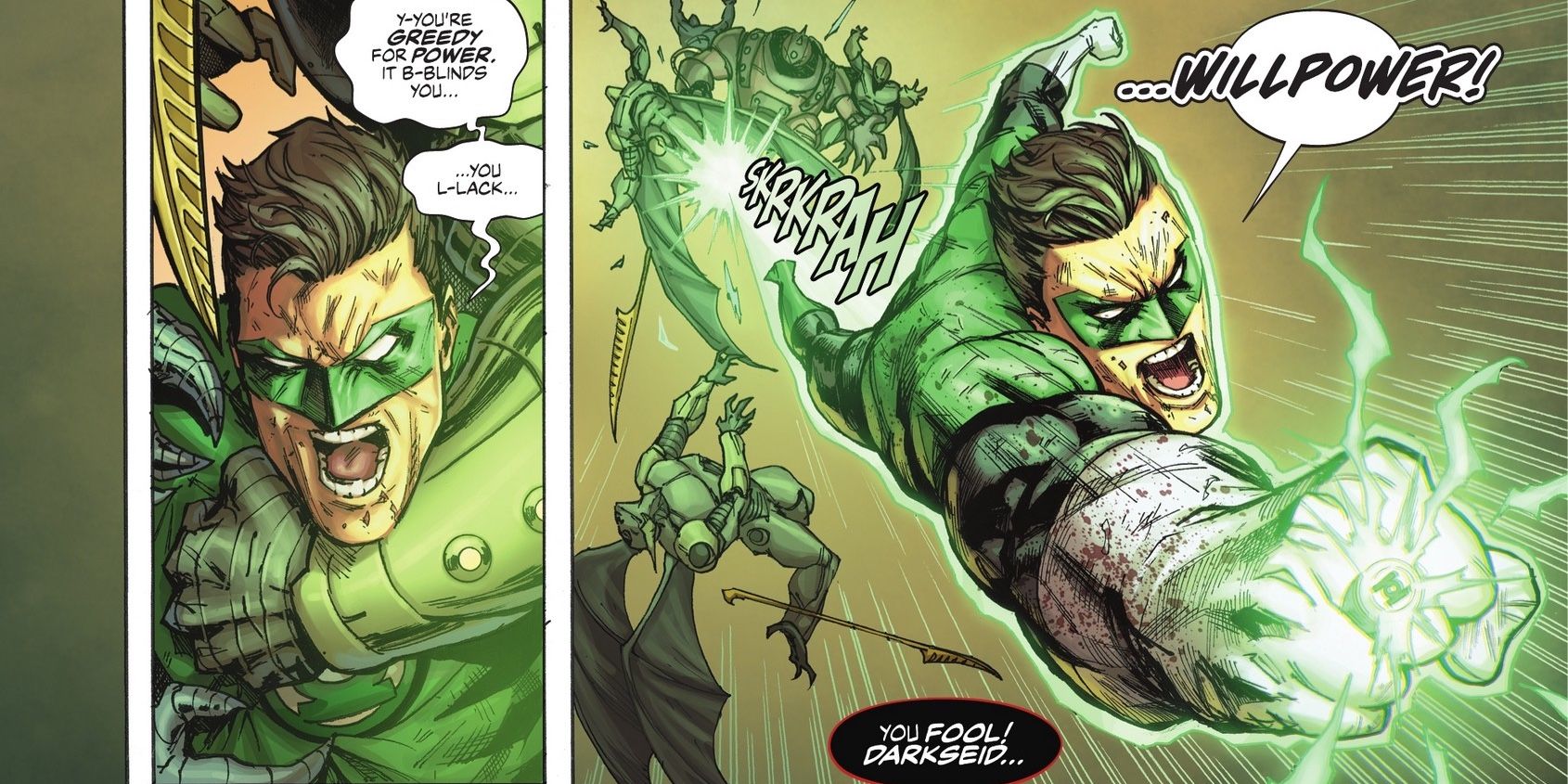 Green Lantern says Darkseid lacks willpower