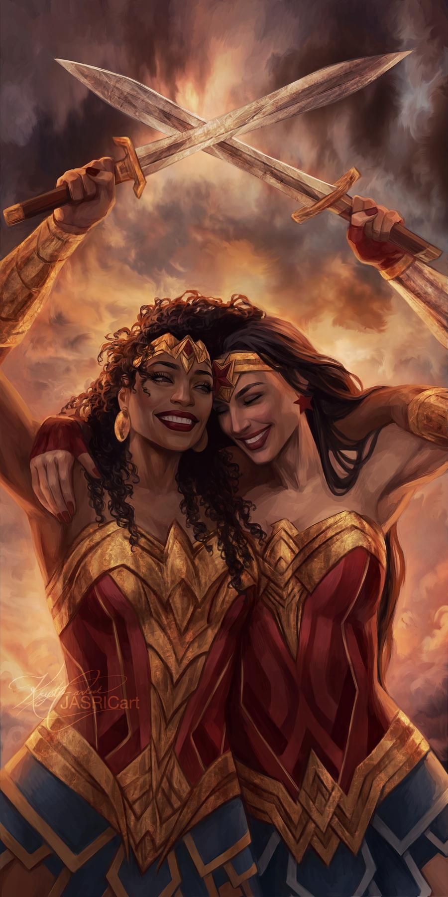 Wonder Woman & Her Sister Share The Love in Breathtaking Fan Art