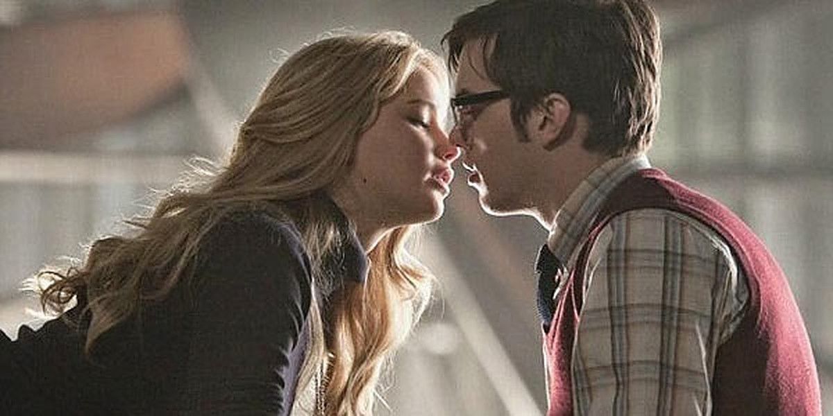 Jennifer Lawrence and Nicholas Hoult kiss in X-Men: First Class