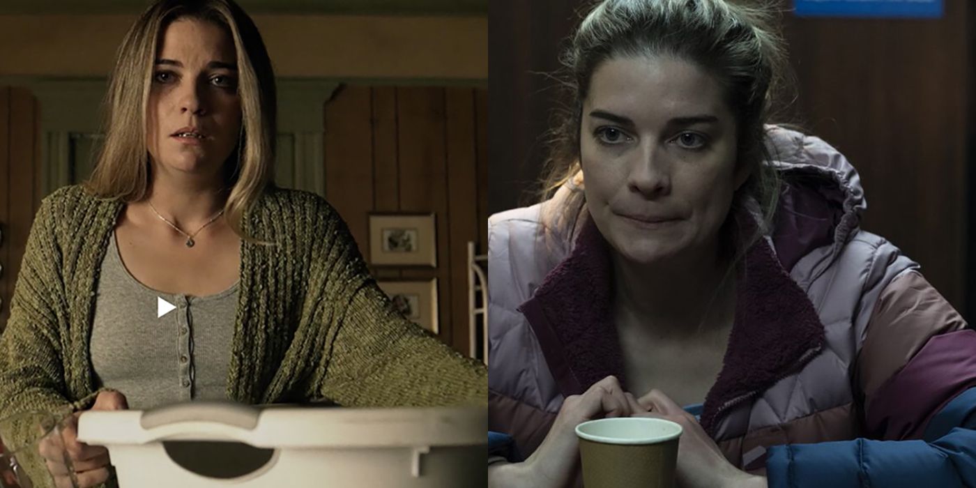 A split image of Allison from Kevin Can F**k Himself