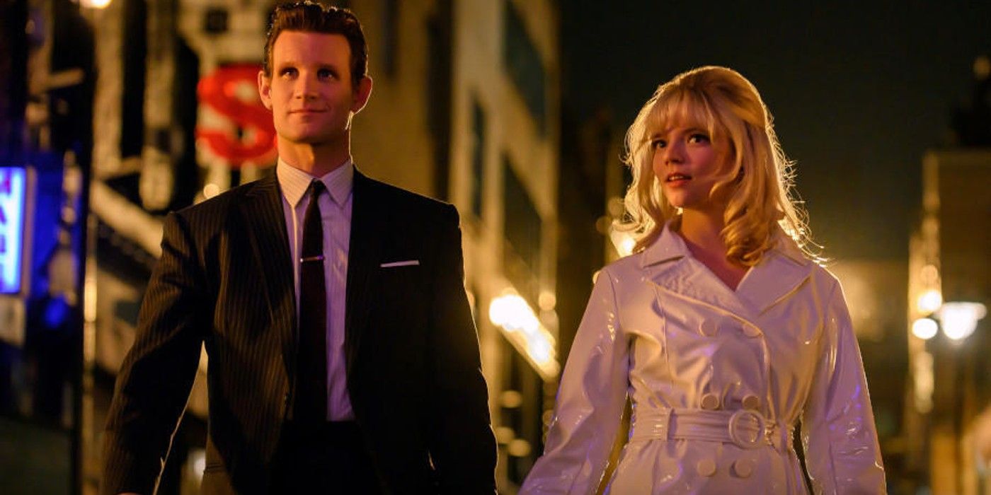 Jack and Snadie walking on the street at night in Last Night in Soho