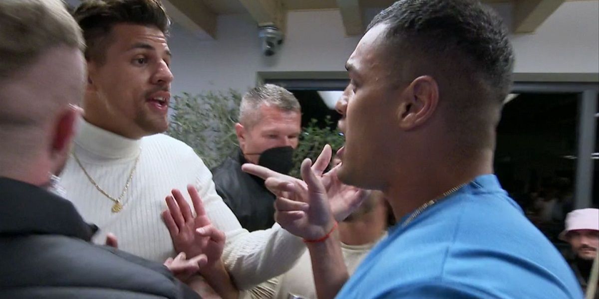Josh and Fessy fighting on The Challenge
