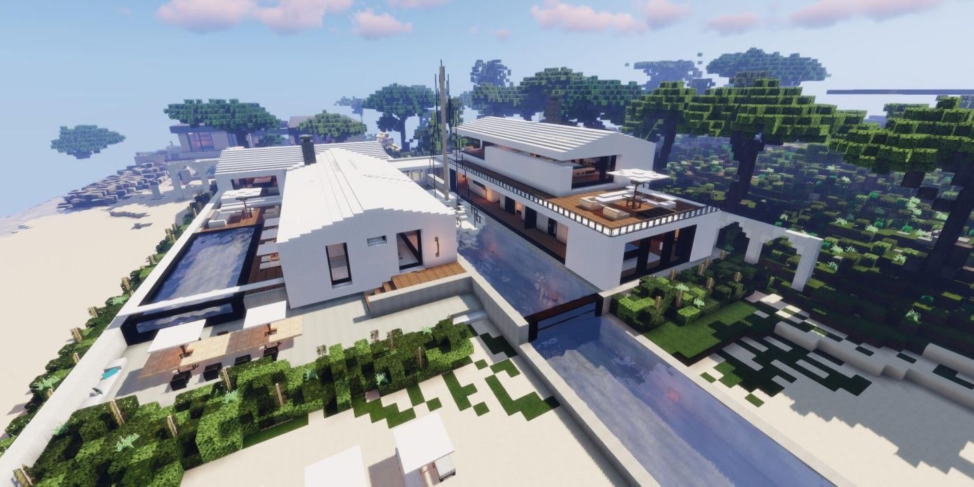 Minecraft Player Builds Modern Mansions To Kick Smoking Habit