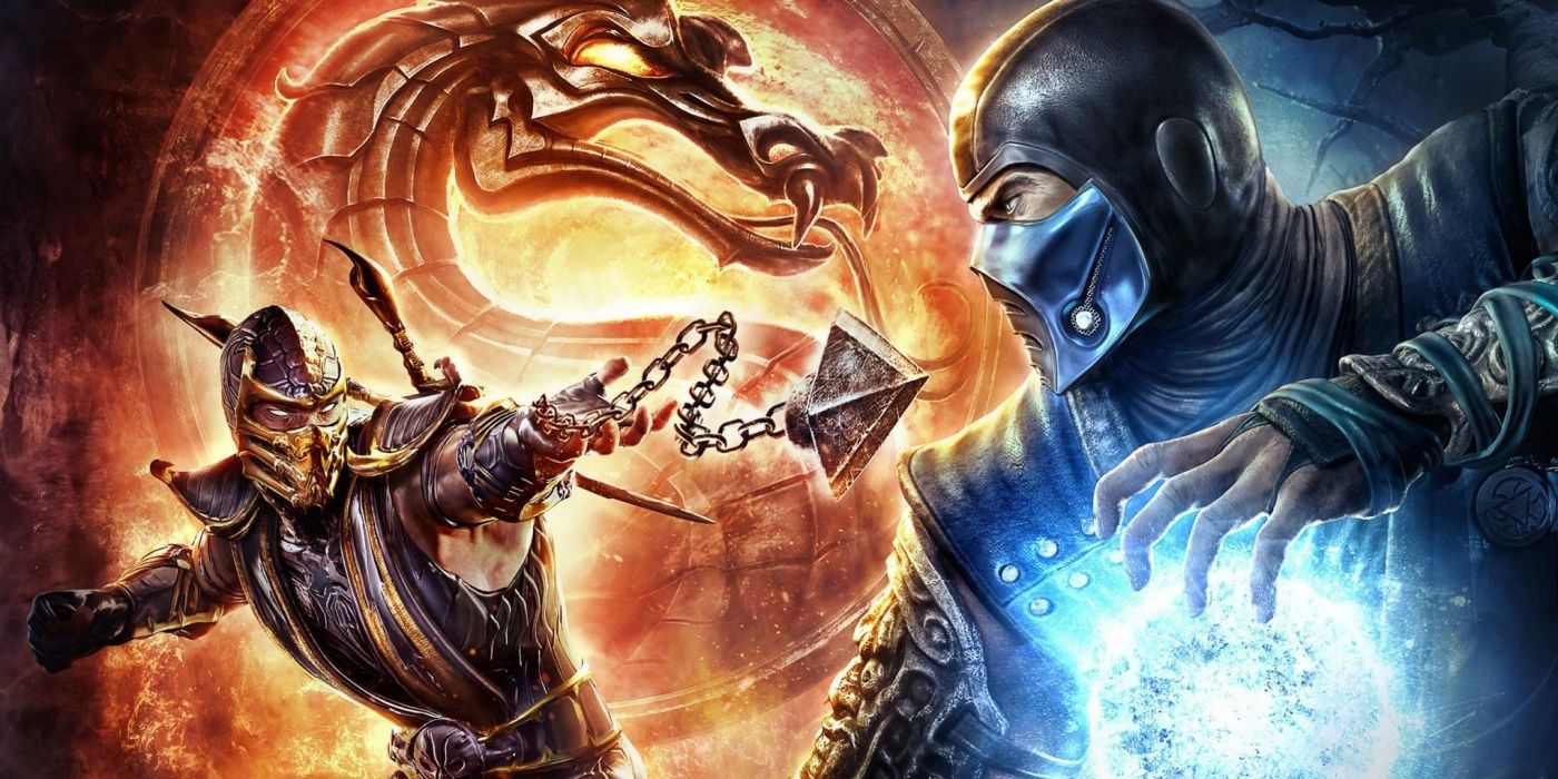 Scorpion and Sub Zero in Mortal Kombat 9 getting ready to fight