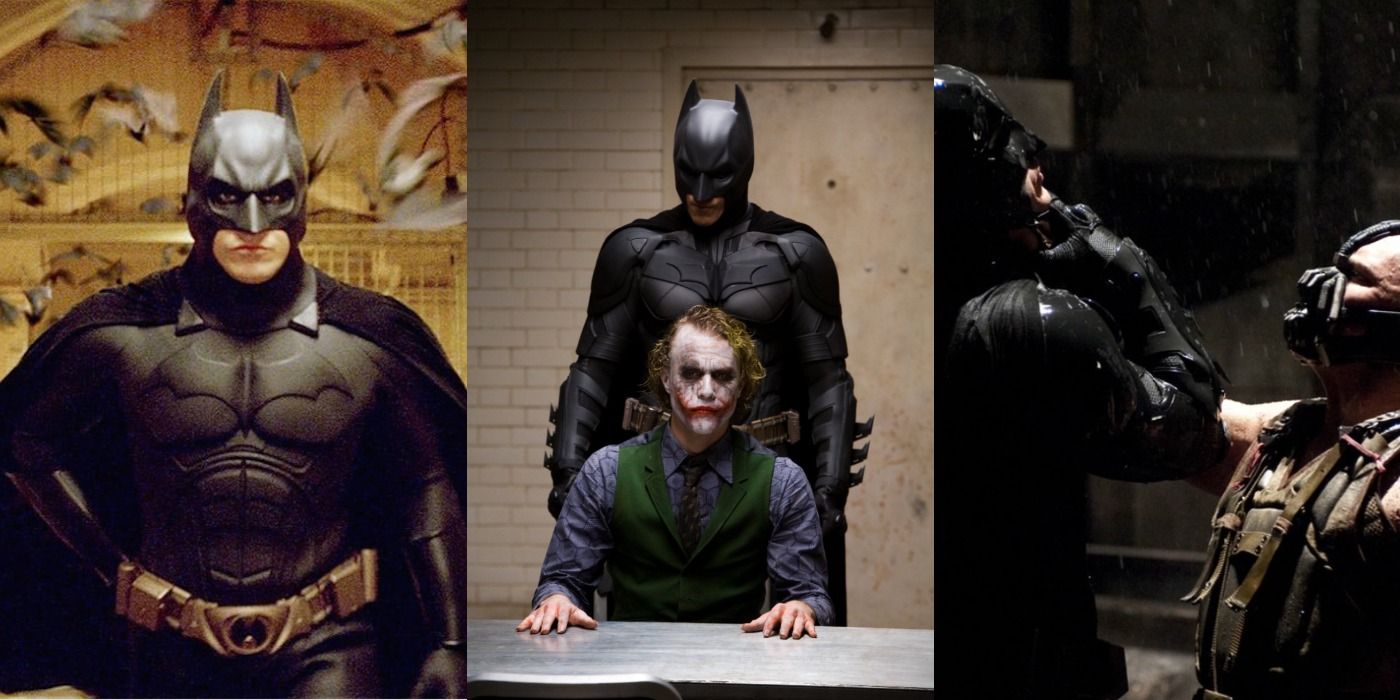 Shots from Batman Begins, The Dark Knight, and The Dark Knight Rises