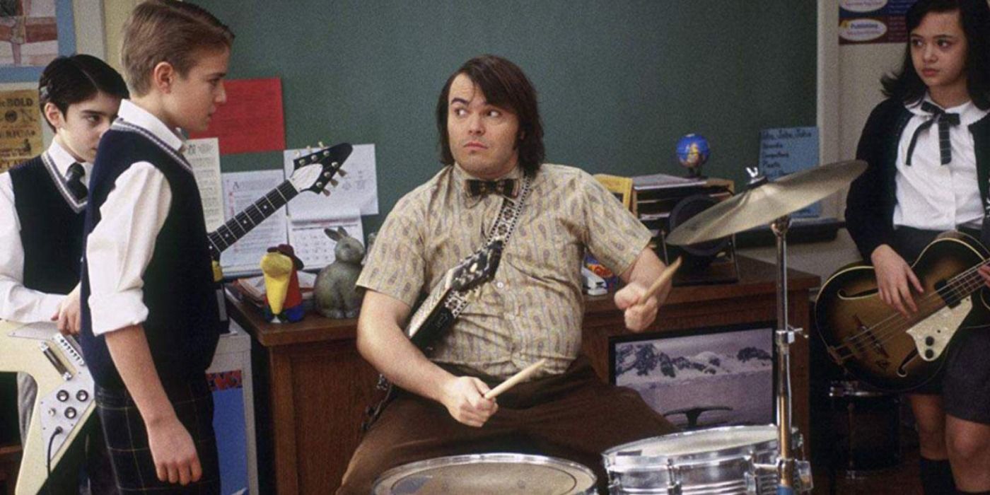 Dewey playing the drums in School of Rock