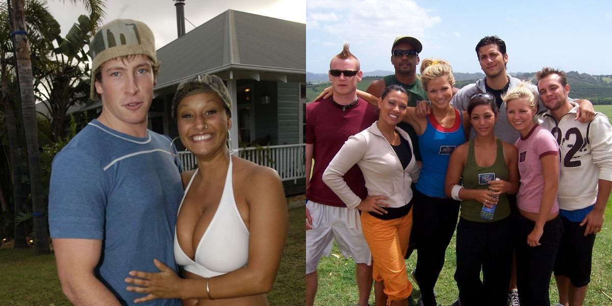Split image of Evan and Coral and the Challenge Fresh Meat cast
