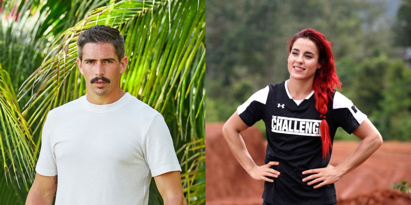 Split image of Jordan Wiseley and Cara Maria Sorbello in The Challenge