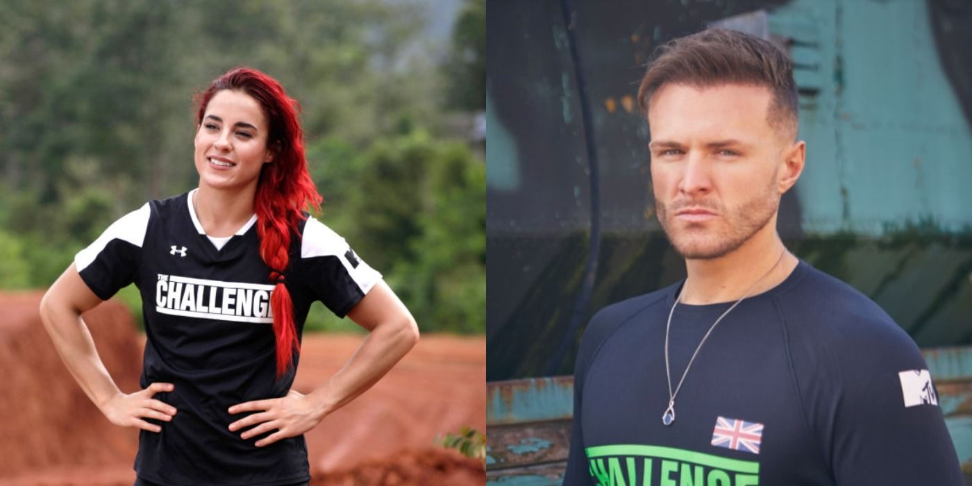 Split image of Cara Maria Sorbello and Kyle Christie in The Challenge