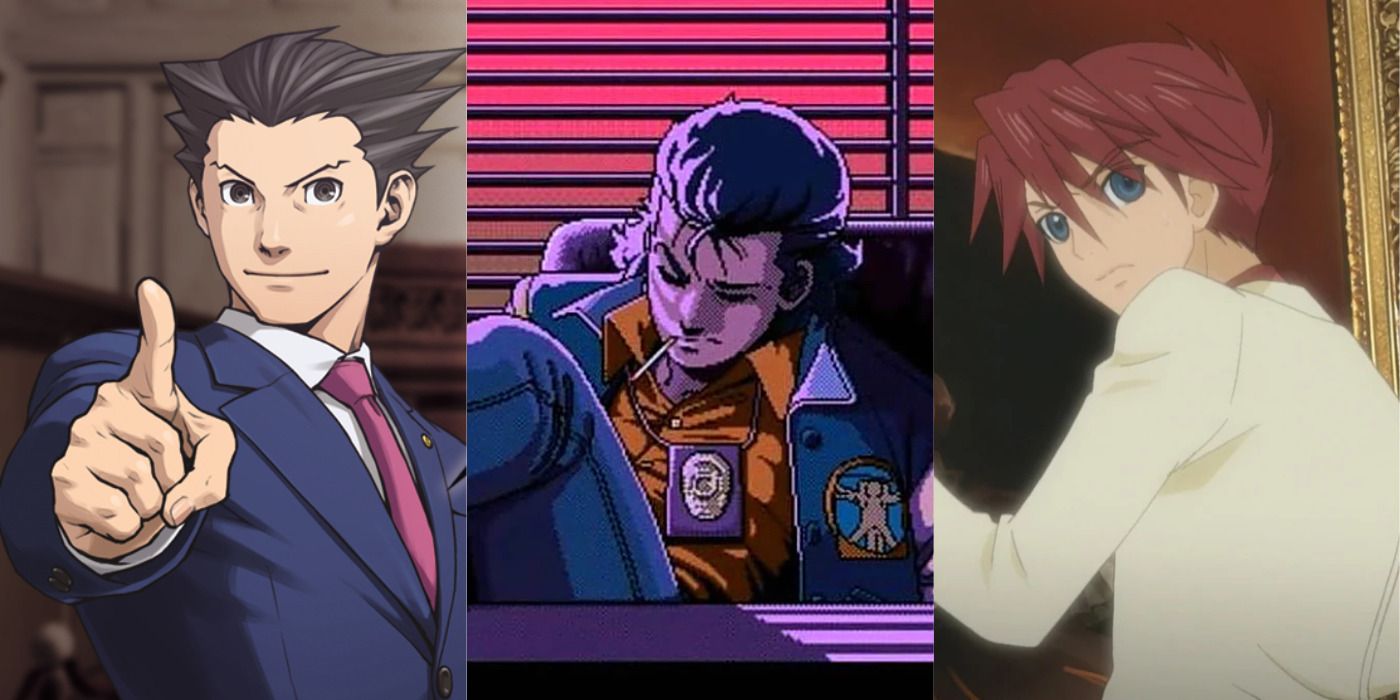 Split image of Ace Attorney, Psychonauts, and Umineko When They Cry.