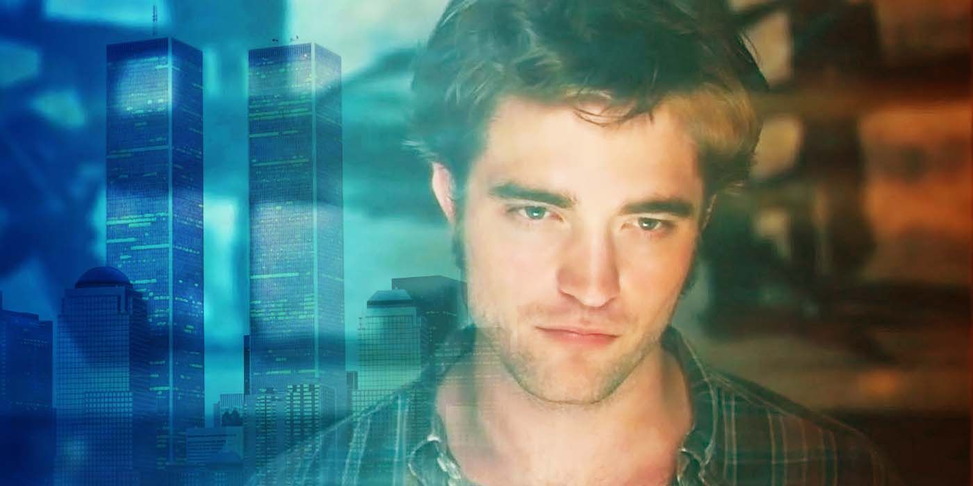 Robert Pattinson stares out the window of the World Trade Center in Remember Me