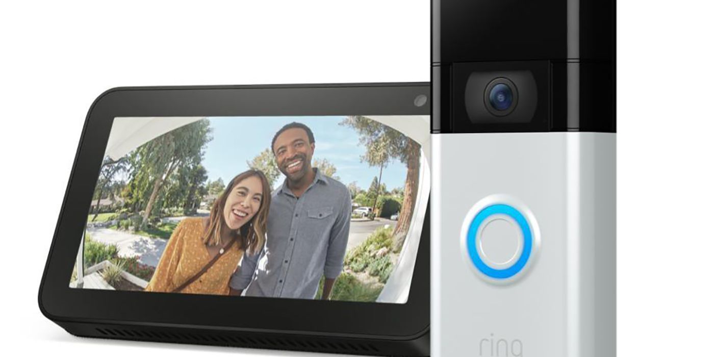 The Ring Video Doorbell along with an Amazon Echo Show.