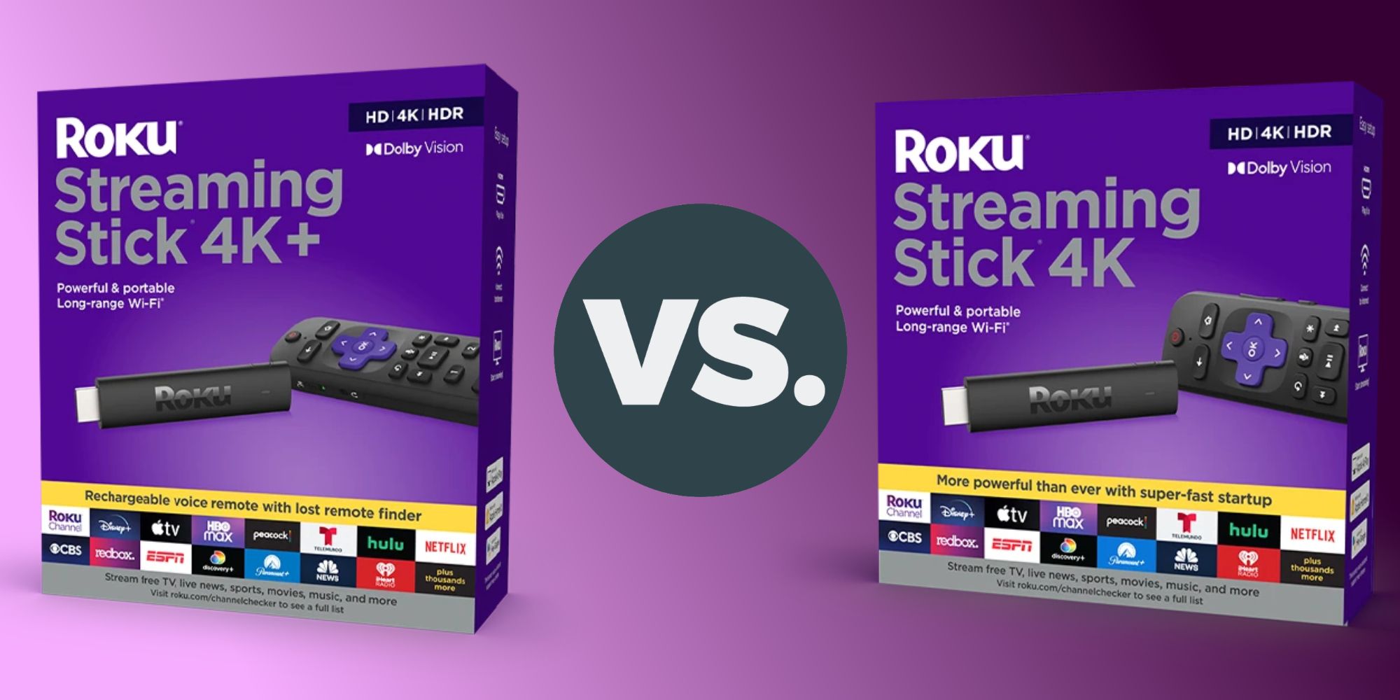 Roku Streaming Stick 4K+ and Roku Streaming Stick 4K