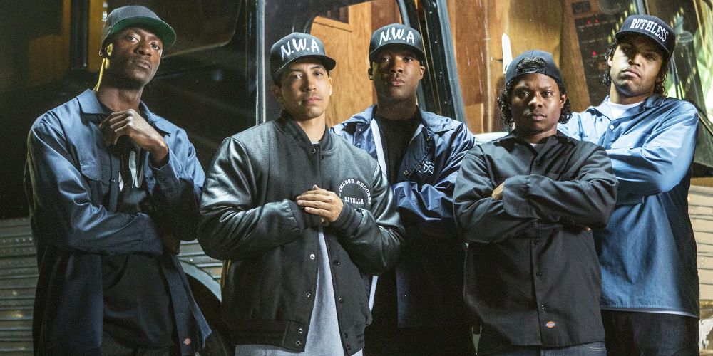 N.W.A. poses together as a band in Straight Outta Compton