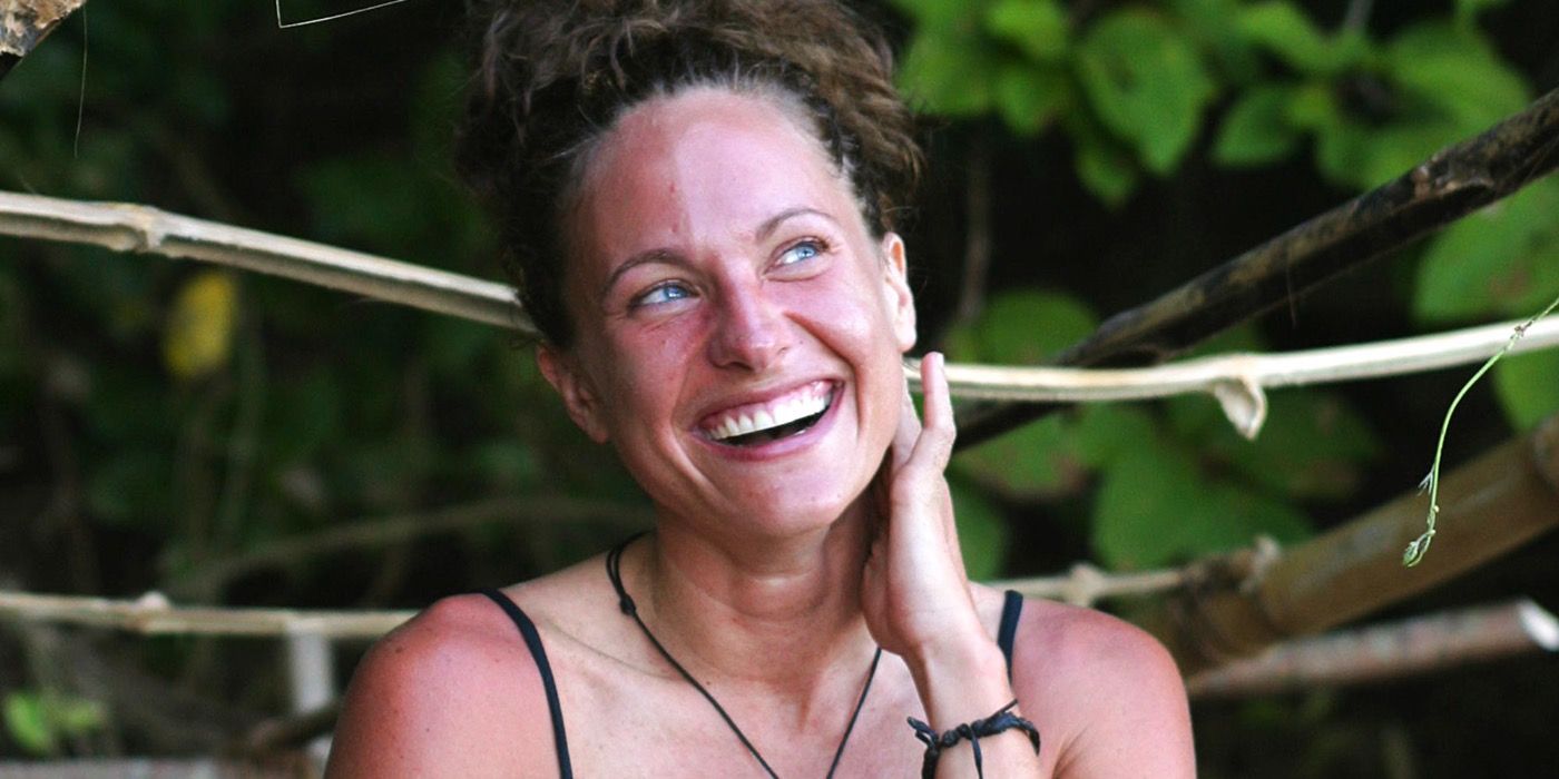 Jerri Manthey smiling on Survivor: Heroes Vs Villains