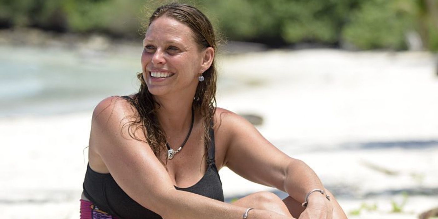 Kimmi Kappenberg doing a confessional on Survivor: Second Chance