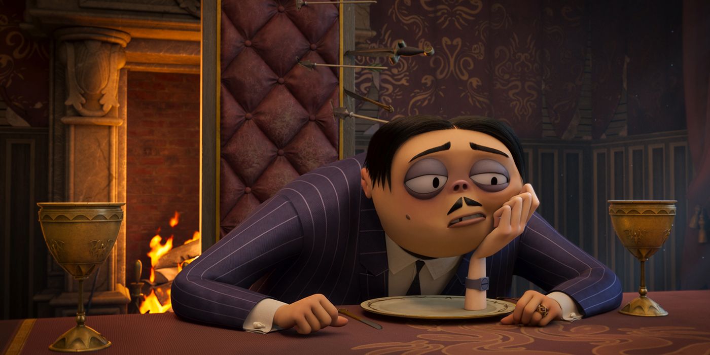 Thing supports Gomez Addams' face in Addams Family 2