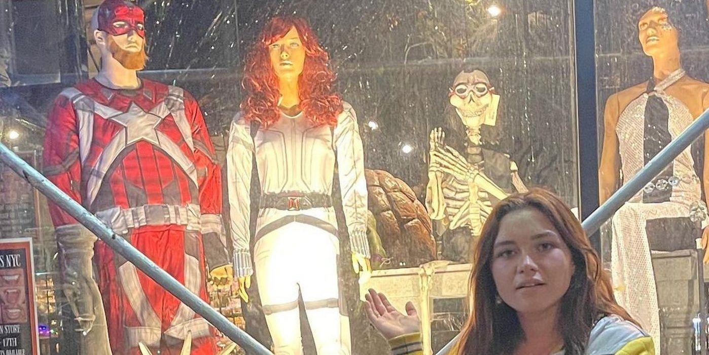 Florence Pugh Reacts To Black Widow Halloween Costume Display Excluding Yelena