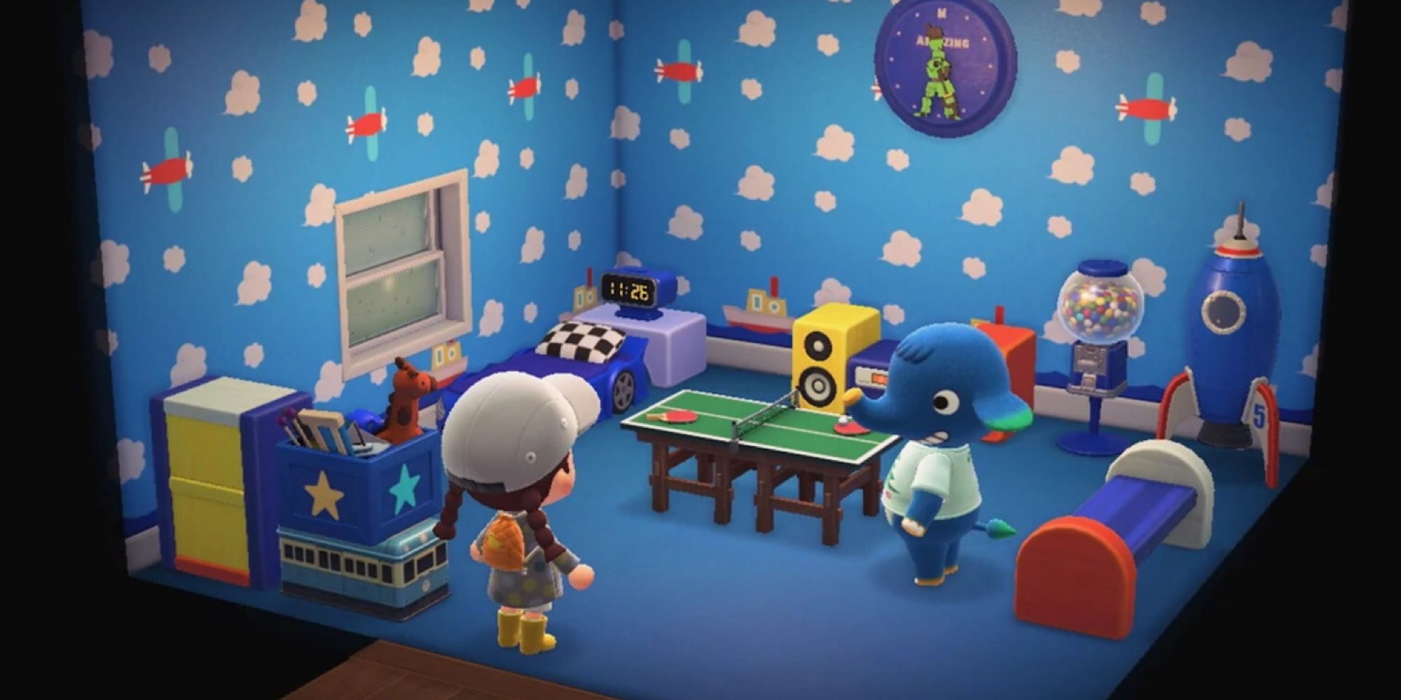 Angel in her room in Animal Crossing: New Horizons