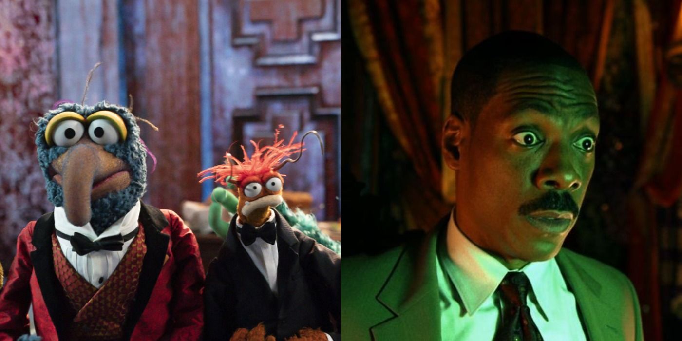 Split image of Muppets and Eddie Murphy
