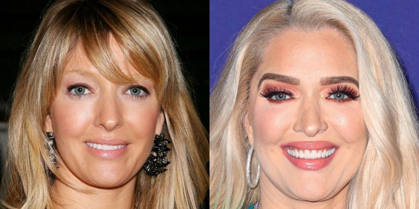 A before and after image of Erika Girardi from RHOBH