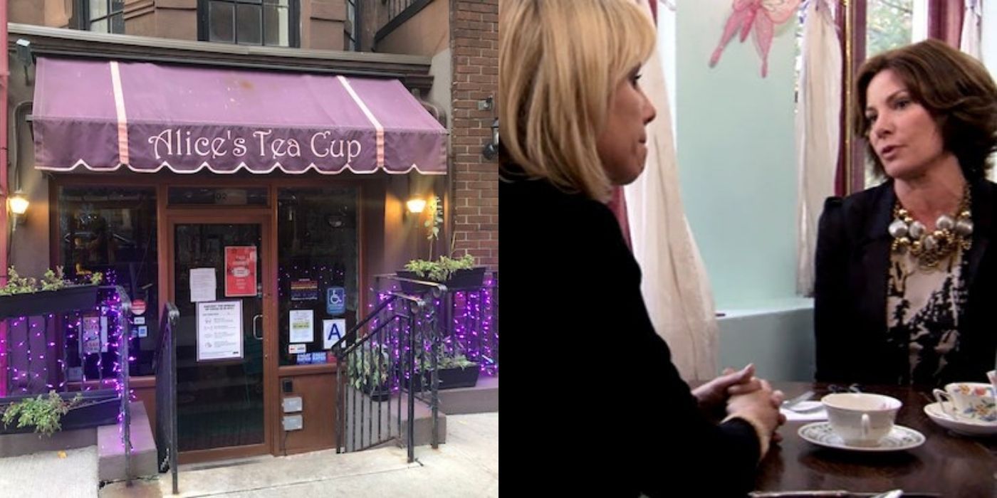 A split image of Alice's Tea Cup in New York with Luann and Ramona