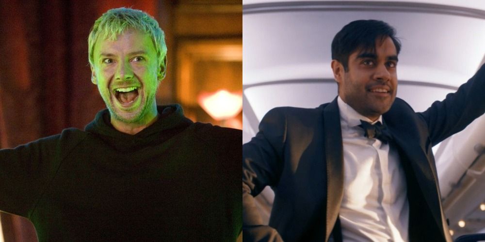 A split image of John Simm Master and Sacha Dhawan Master in Doctor Who