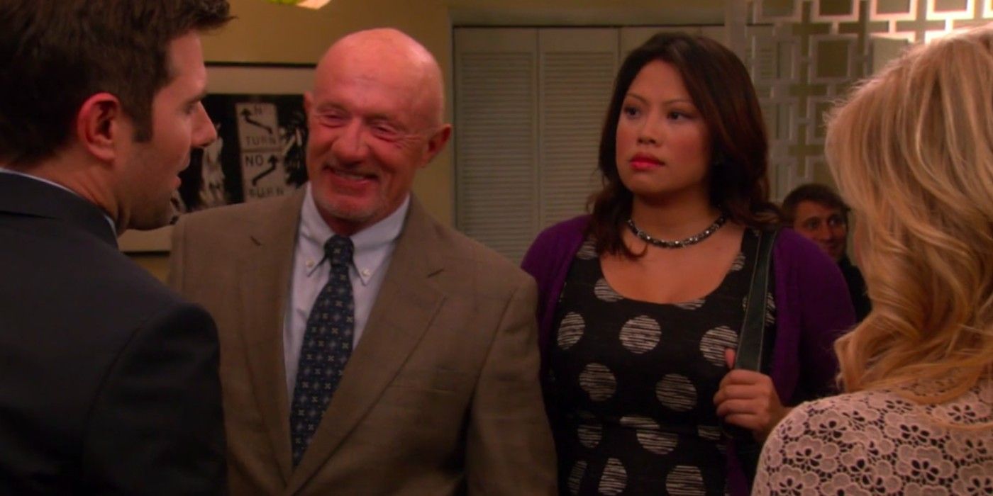 Adam Scott, Jonathan Banks, Kulap Vilaysack and Amy Poehler in Parks And Recreation