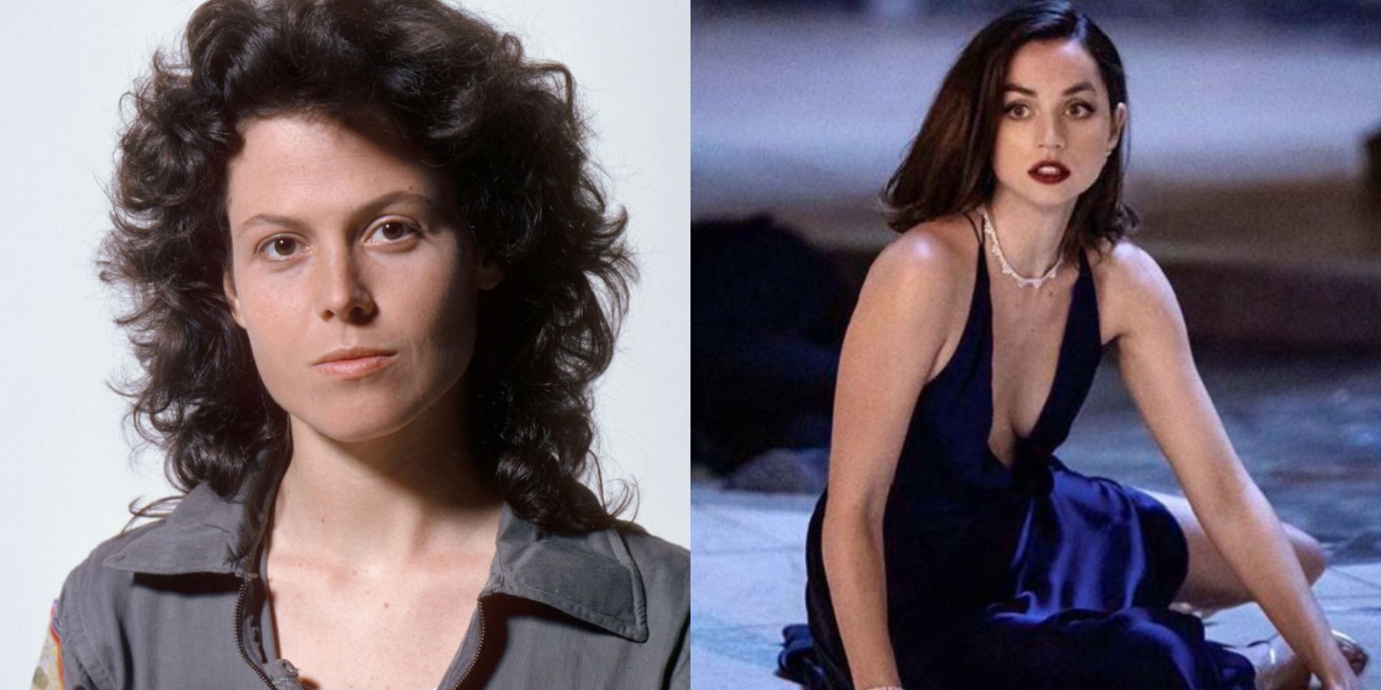 Split image showing Ripley in Alien and Paloma in No Time to Die