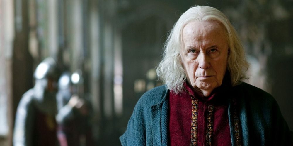 An image of Gaius looking serious in Merlin