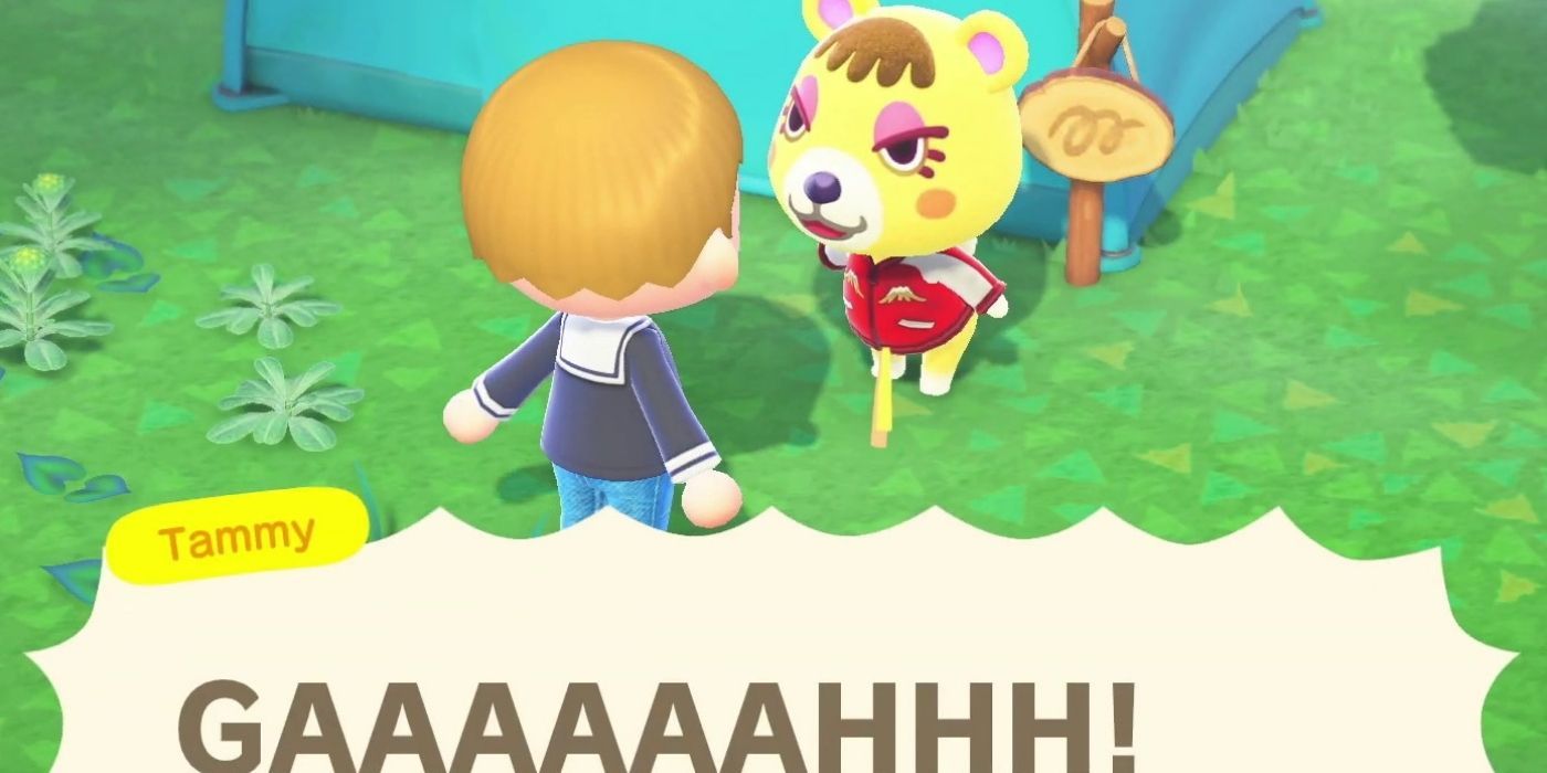 Tammy screaming in Animal Crossing New Horizons