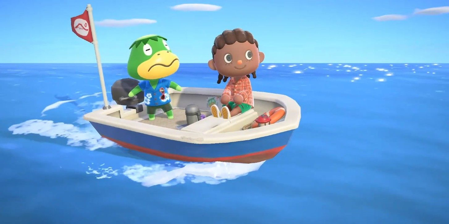 Tortimer Kapp'n in a boat in Animal Crossing.