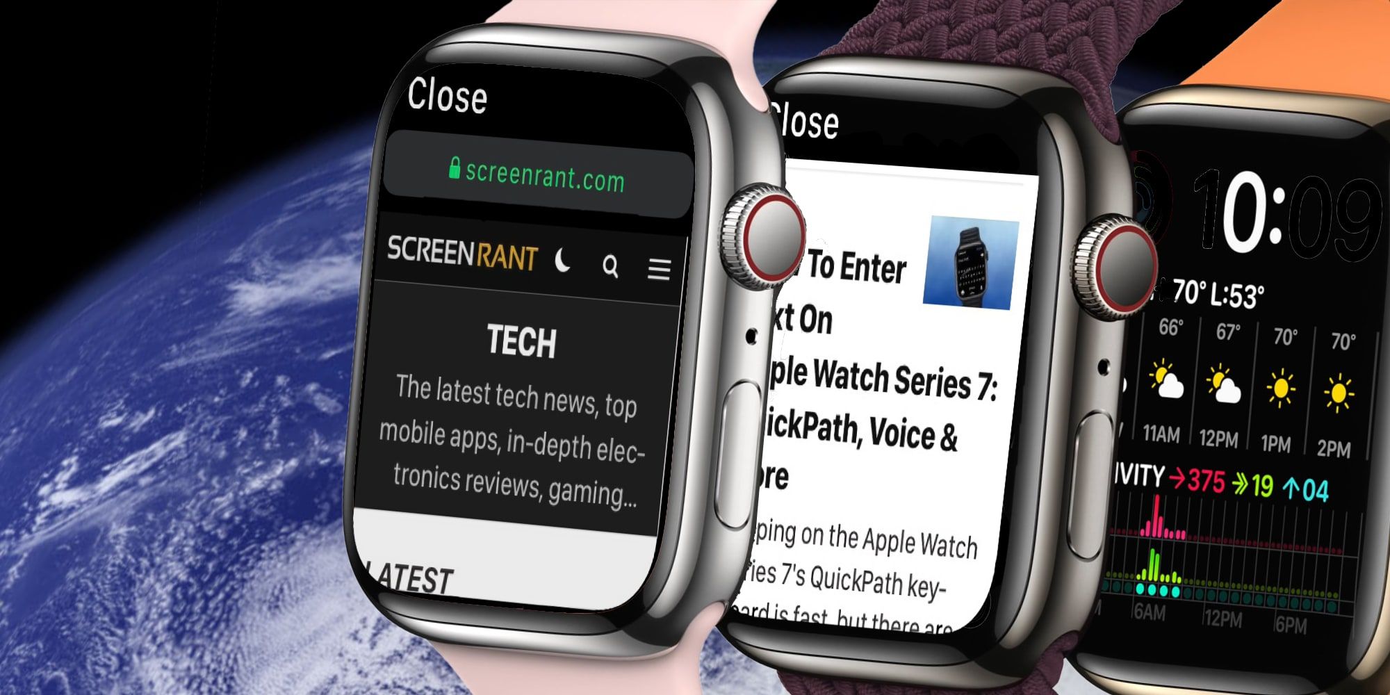 Apple Watch Series 7 Web Browser Over The World