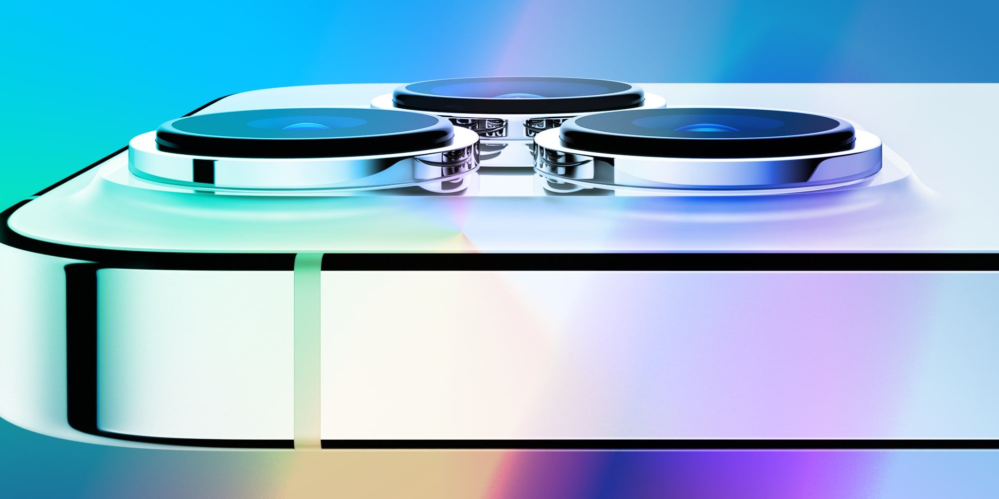 Apple iPhone 13 Pro Extreme Closeup Camera Array Rainbow Effect