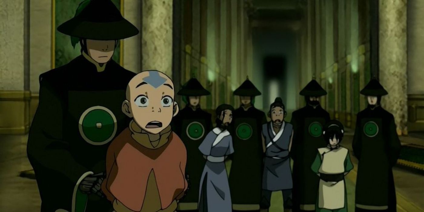 Team Avatar gets arrested in the Earth Kingdom in Avatar the Last Airbender