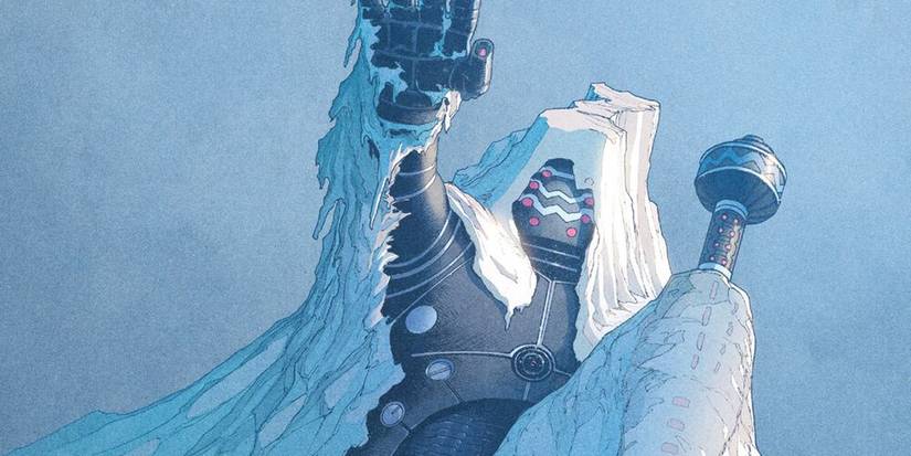 Avengers Mountain sticks out of ice in the north pole.