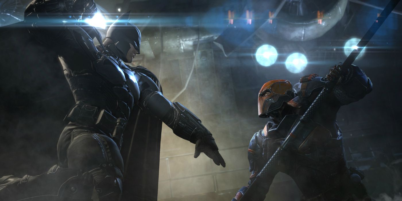 Batman fighting Deathstroke in Arkham Origins