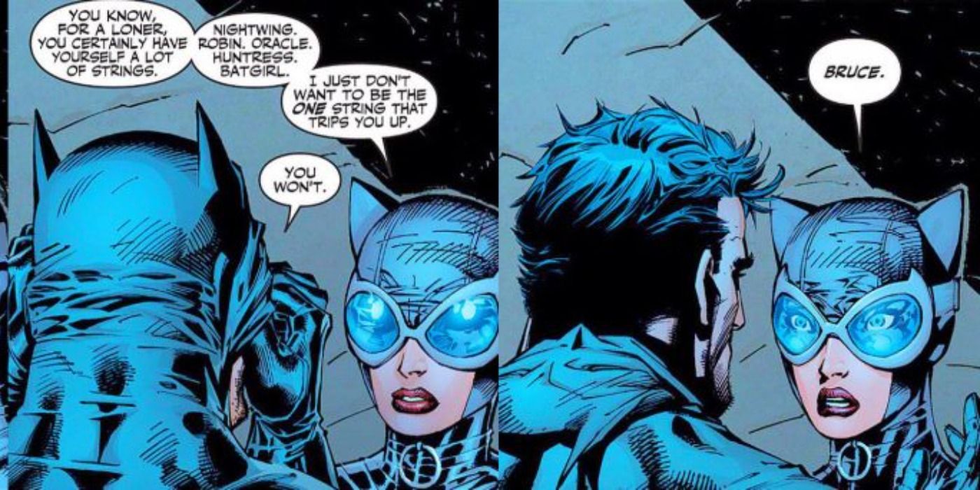Batman unmasking for Catwoman in Hush