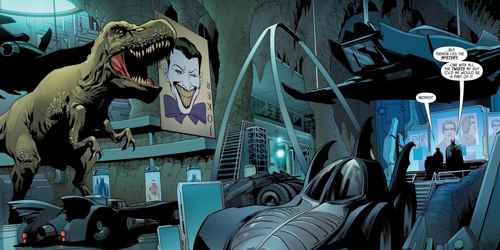 Batman in the the Batcave in DC comics